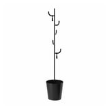 ÄLGANÄS: sleek black coat stand with 5 hooks, slim design, powder-coated steel.
