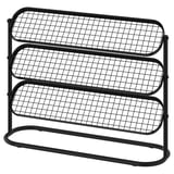 ÄLGANÄS shoe rack: 4-tier black metal grid, sleek curved frame, efficient storage.