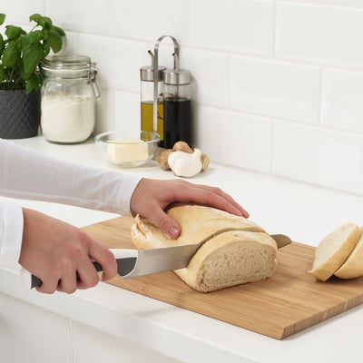 ÄNDLIG 3-piece knife set, light grey/white