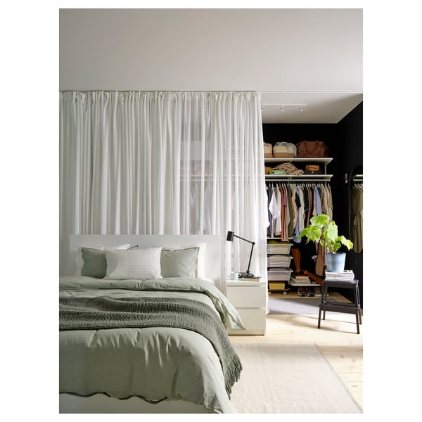 ÄNGSFRYLE Sheer curtain, 1 piece, white/with heading tape, 300x250 cm