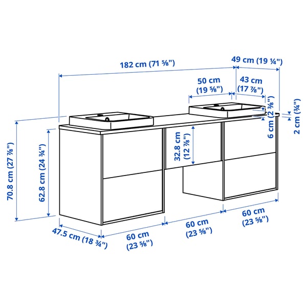 Illustration with measurements for the product: ÄNGSJÖN.