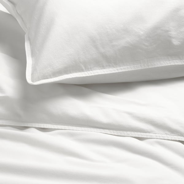 ÄNGSLILJA Duvet cover and pillowcase, white, 150x200/50x80 cm
