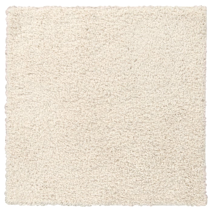 ÄRENDE rug, high pile, off-white, 80x80 cm