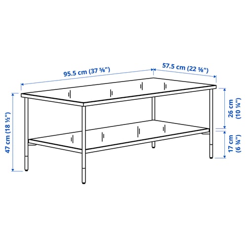 Illustration with measurements for the product: ÄSPERÖD.