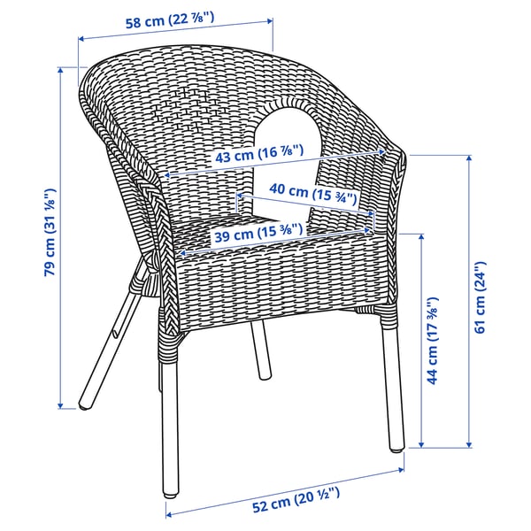 AGEN Chair, rattan/bamboo