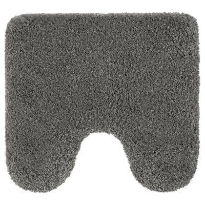 ALMTJÄRN rug, grey, plush, rectangular with u-shape cutout, soft microfiber.