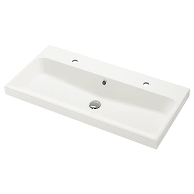 BACKSJÖN Wash-basin, white, 100x48 cm