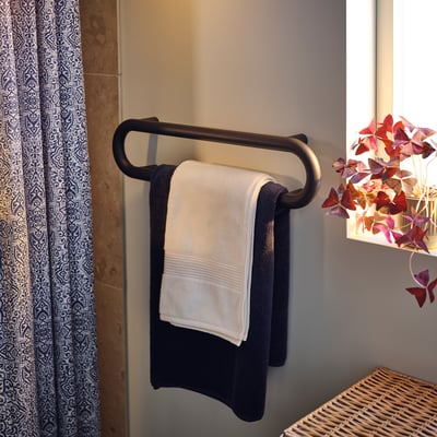 BÄSINGEN Towel rail, anthracite, 65 cm