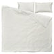 A light green cotton duvet cover set with woven texture and smooth reverse side. Includes one duvet cover and two pillowcases.
