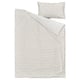 BANDKNIPPE duvet set, white with beige woven texture, soft cotton, rectangular, minimalist design.