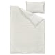 BANDKNIPPE: white duvet cover & pillowcase set, 100% cotton, woven green pattern.