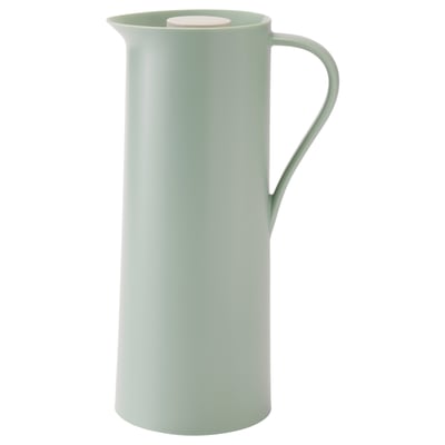 BEHÖVD Vacuum flask, light green/beige, 1 l