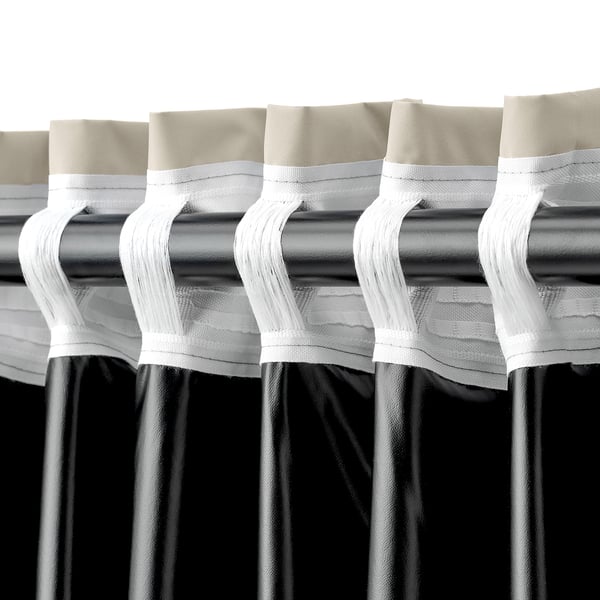 BENGTA Block-out curtain, 1 piece, beige/with heading tape, 210x250 cm