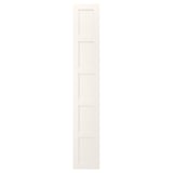 A vertical white cabinet named BERGSBO.
