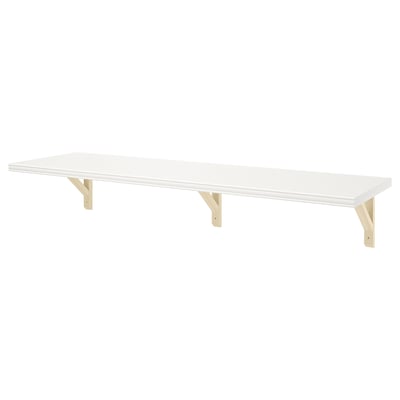 BERGSHULT / SANDSHULT Wall shelf, white/aspen, 120x30 cm