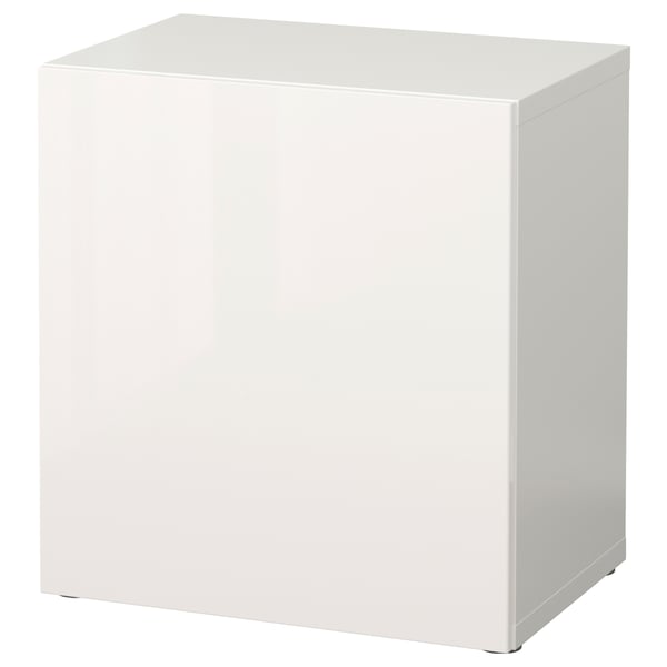 White BESTÅ cube unit, modern sleek design, square shape, simple storage solution.