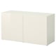 An IKEA BESTÅ white storage cabinet with a minimalist design, crafted from particleboard and fiberboard.