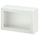White BESTÅ cabinet with glass door, modern design, rectangular shape.