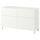 BESTÅ Storage combination w doors/drawers, Förvaltare white/Stubbarp white, 120x42x74 cm