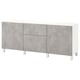 BESTÅ Storage combination with drawers, white Kallviken/light grey concrete effect, 180x42x74 cm