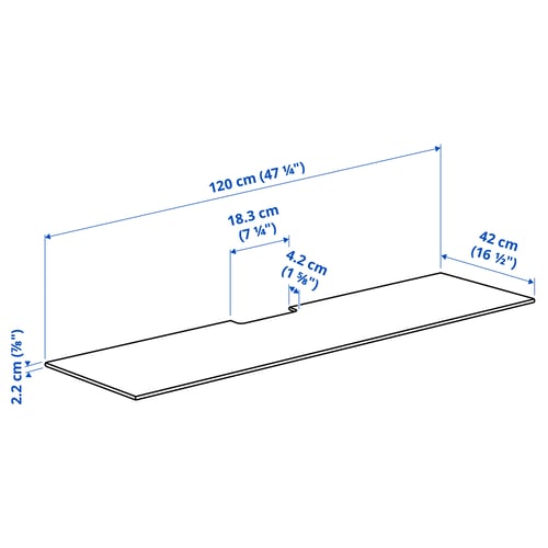 Illustration with measurements for the product: BESTÅ.