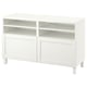 BESTÅ TV bench with doors, white/Hanviken/Stubbarp white, 120x42x74 cm