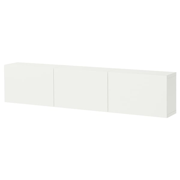 BESTÅ Wall-mounted cabinet combination, white/Lappviken white, 180x22x38 cm
