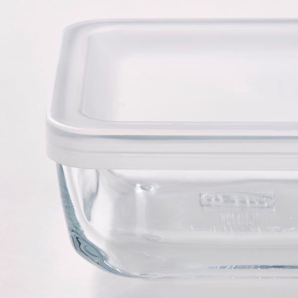 BESTÄMMA Food container with lid, glass, 0.5 l