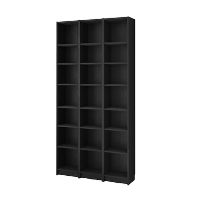 BILLY Bookcase comb with extension units, black oak effect, 120x28x237 cm