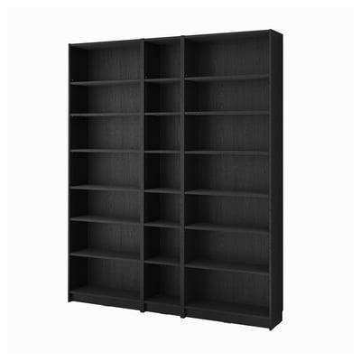 BILLY Bookcase comb with extension units, black oak effect, 200x28x237 cm