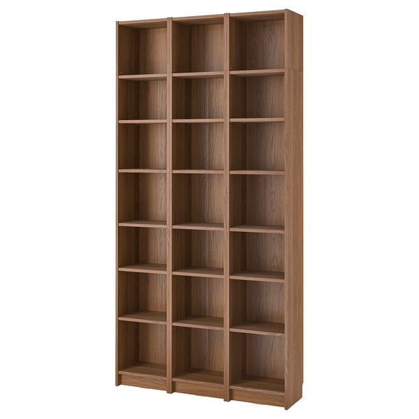BILLY Bookcase comb with extension units, brown walnut effect, 120x28x237 cm