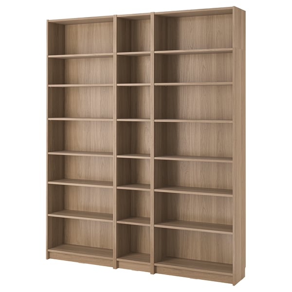 BILLY Bookcase comb with extension units, oak effect, 200x28x237 cm