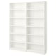 BILLY Bookcase combination, white, 160x28x202 cm