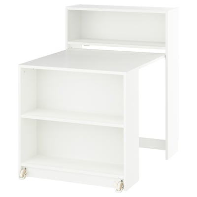 BILLY Bookcase with foldable table, white, 80x33/112x106 cm