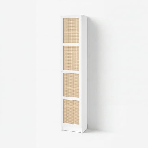 BILLY / HÖGADAL Bookcase with door, white, 40x30x202 cm