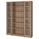 BILLY / OXBERG Bookcase combination w glass doors, oak effect, 160x202 cm