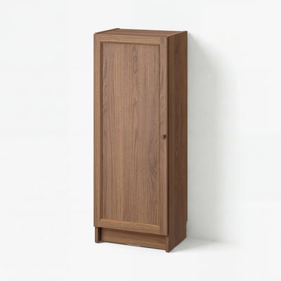 BILLY / OXBERG Bookcase with door, brown walnut effect, 40x30x106 cm