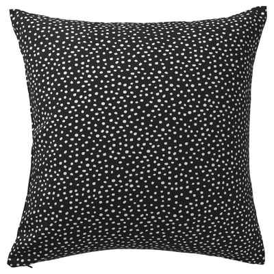 BJÖRKGRÅMAL Cushion cover, black/white, 50x50 cm