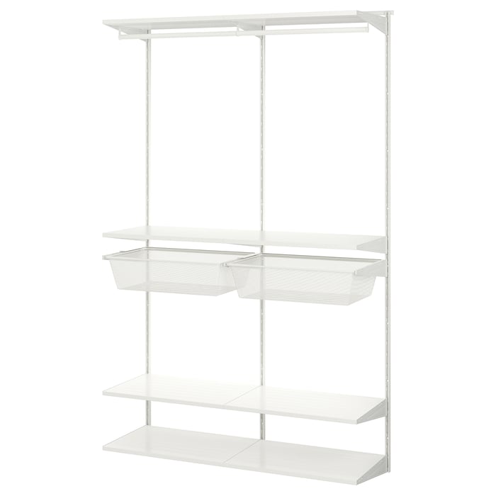 BOAXEL wardrobe combination, white, 125x40x201 cm - IKEA