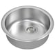 BOHOLMEN Inset sink, 1 bowl, stainless steel, 45 cm