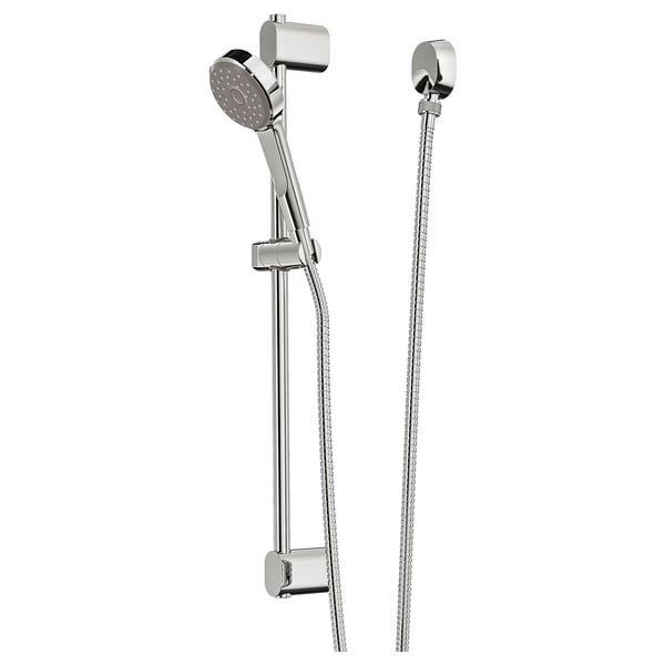 BROGRUND Riser rail w handshower/wall outlet, chrome-plated