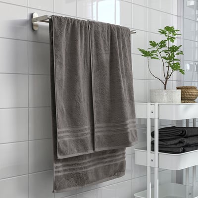 BROKGLIM Bath sheet, grey, 100x150 cm