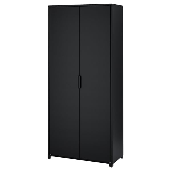 BROR Cabinet with doors, black, 85x40x191 cm
