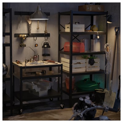 BROR Shelving unit, with 5 shelves/black, 85x55x190 cm