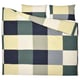 BRUNKRISSLA bedding set in chequered green/beige pattern, rectangular shape with zip closure, made from cotton/viscose blend.