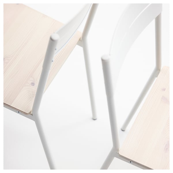 BUSLÄTT Chair, white/pine