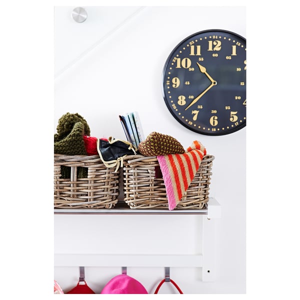 BYHOLMA Basket, grey, 25x29x15 cm