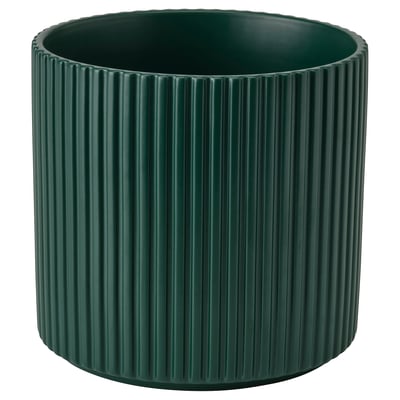 DAKSJUS Plant pot, dark green, 12 cm