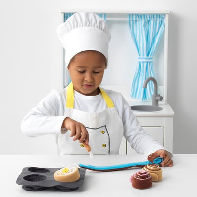 DUKTIG 6-piece roll set, cinnamon/bun