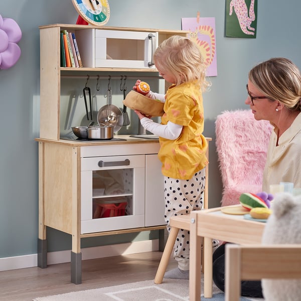 DUKTIG Play kitchen, birch, 72x40x109 cm